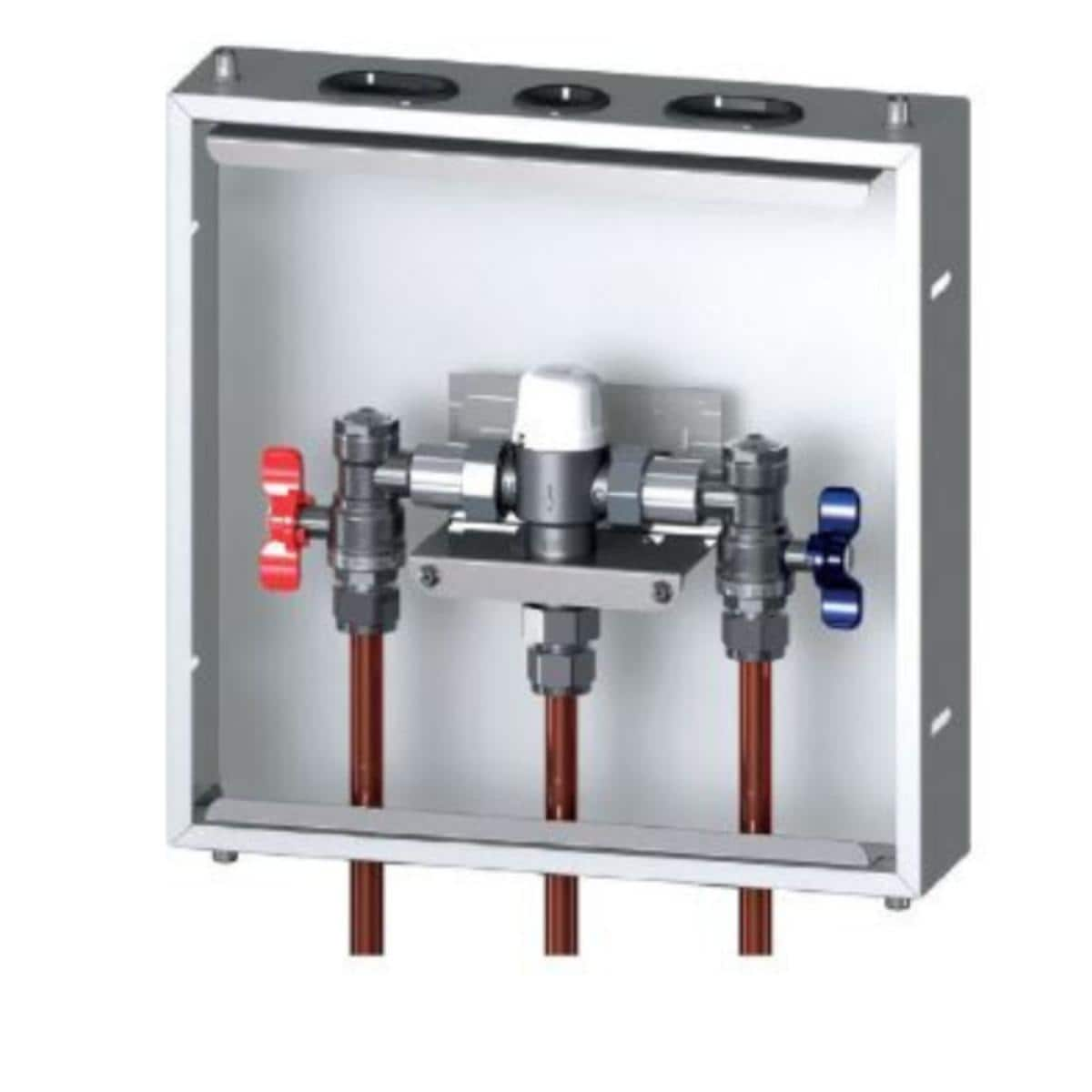 AVG Thermostatic Mixing Valve 15mm Plumbed In S/S Lockable Cabinet