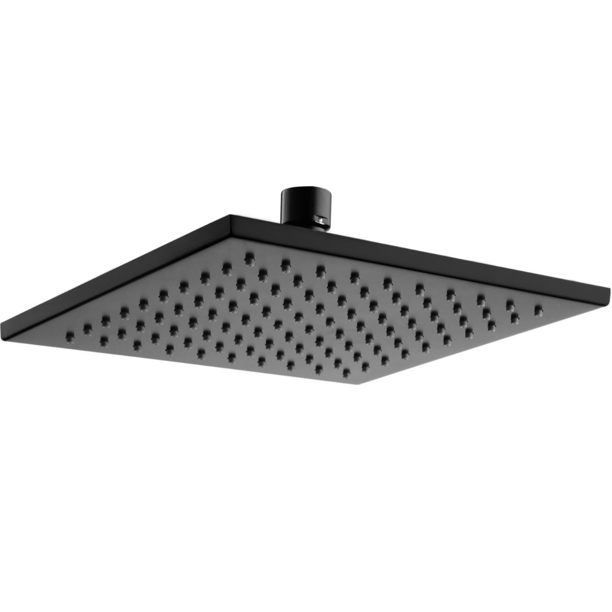 Blush Square Brass Shower Head - 200mm Black