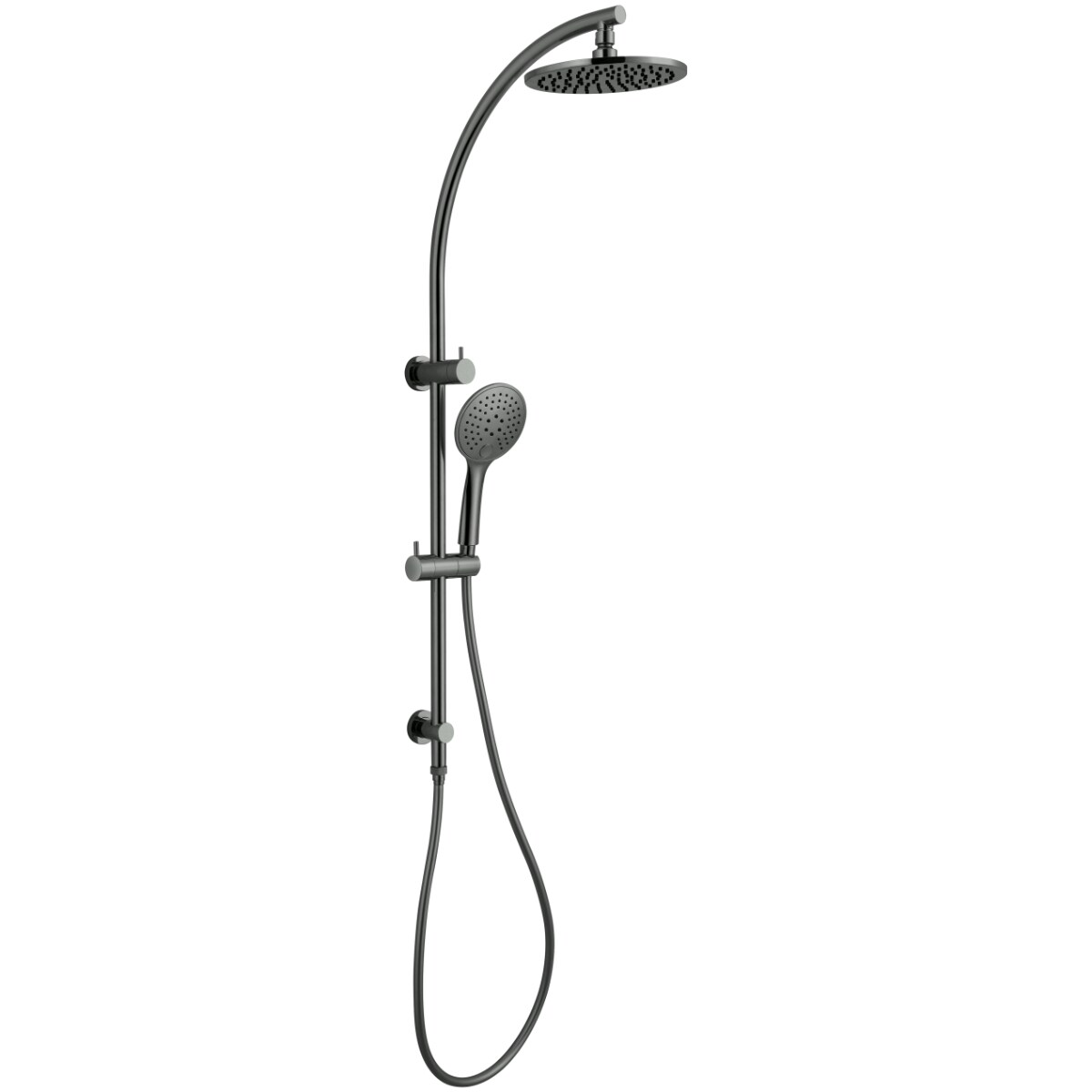 Nero Dolce Twin Curved Shower Rail Gun Metal