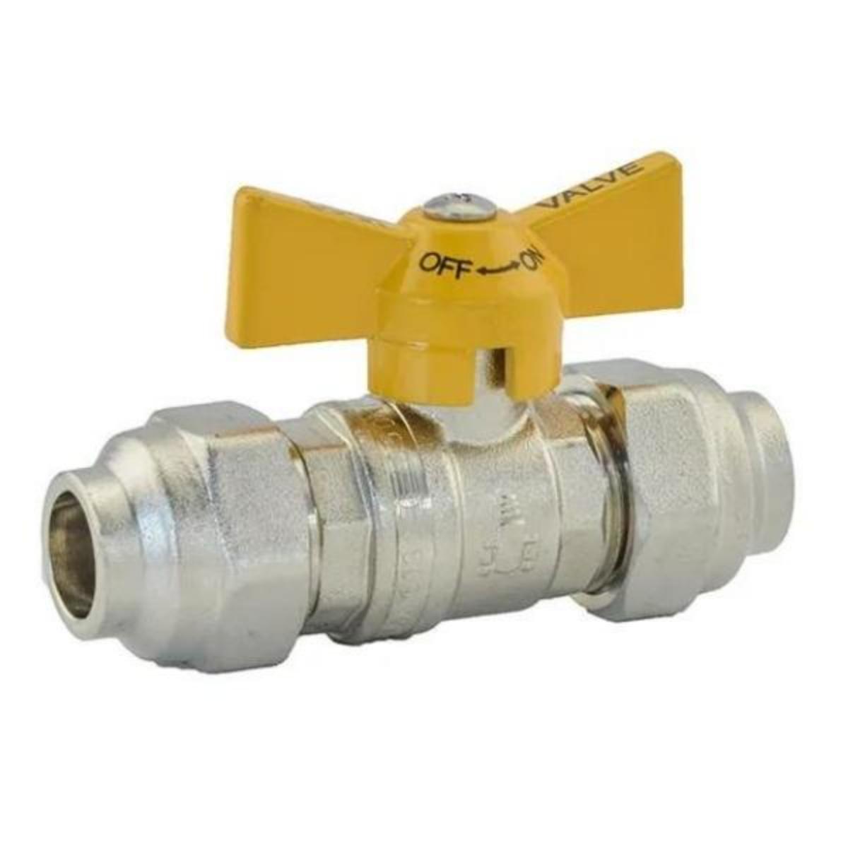 Gas Cock Brass CxC 20mm Ball Valve